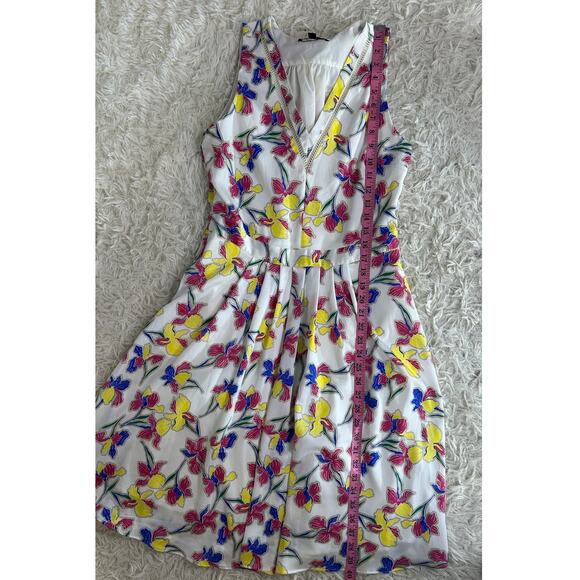 Banana Republic Women's Size 6 Cream Multicolor Floral Fit & Flare Dress #0438 - Picture 8 of 10